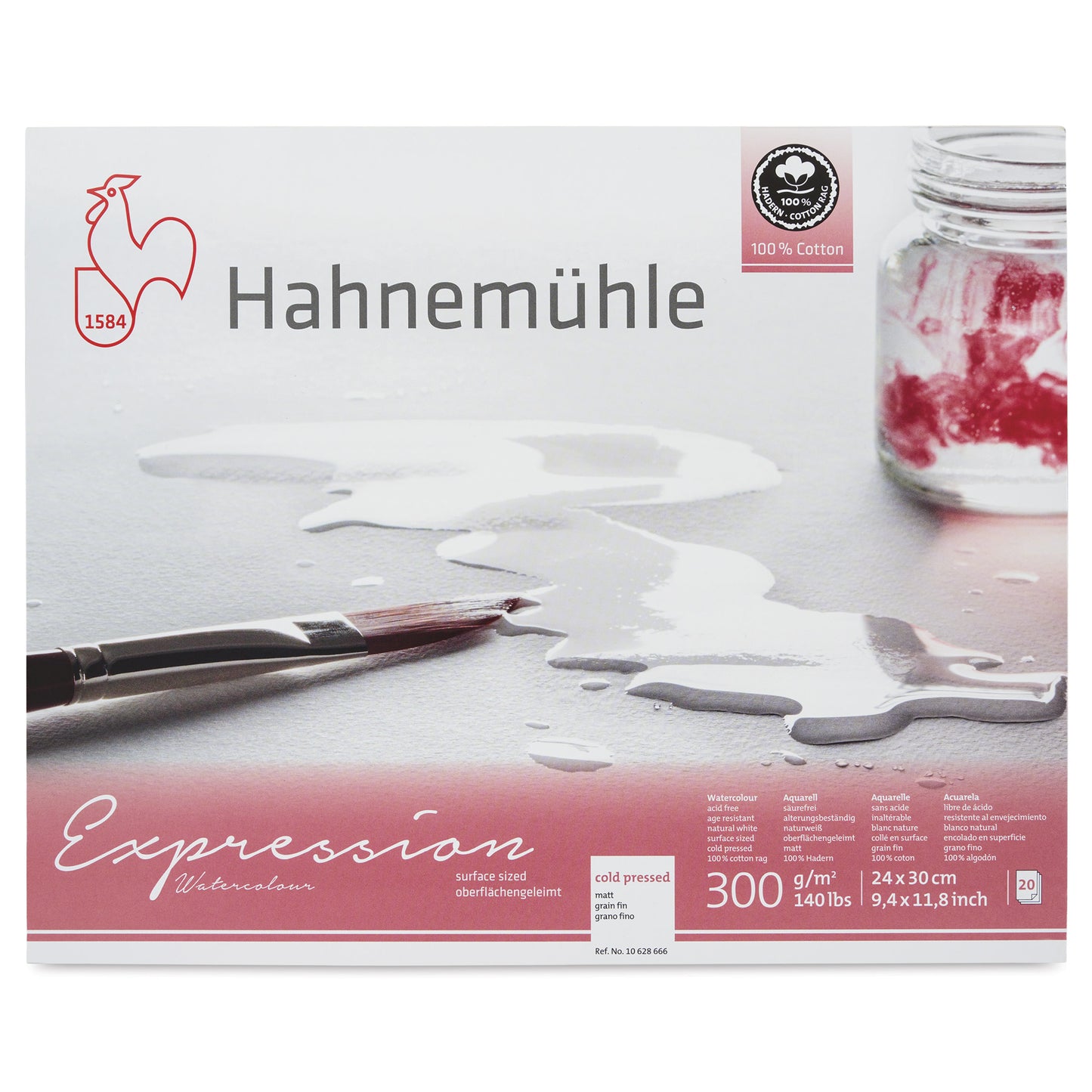 Hahnemühle Expressions Watercolor Block - 9.5" x 11.8", 20 Sheets, 300 gsm