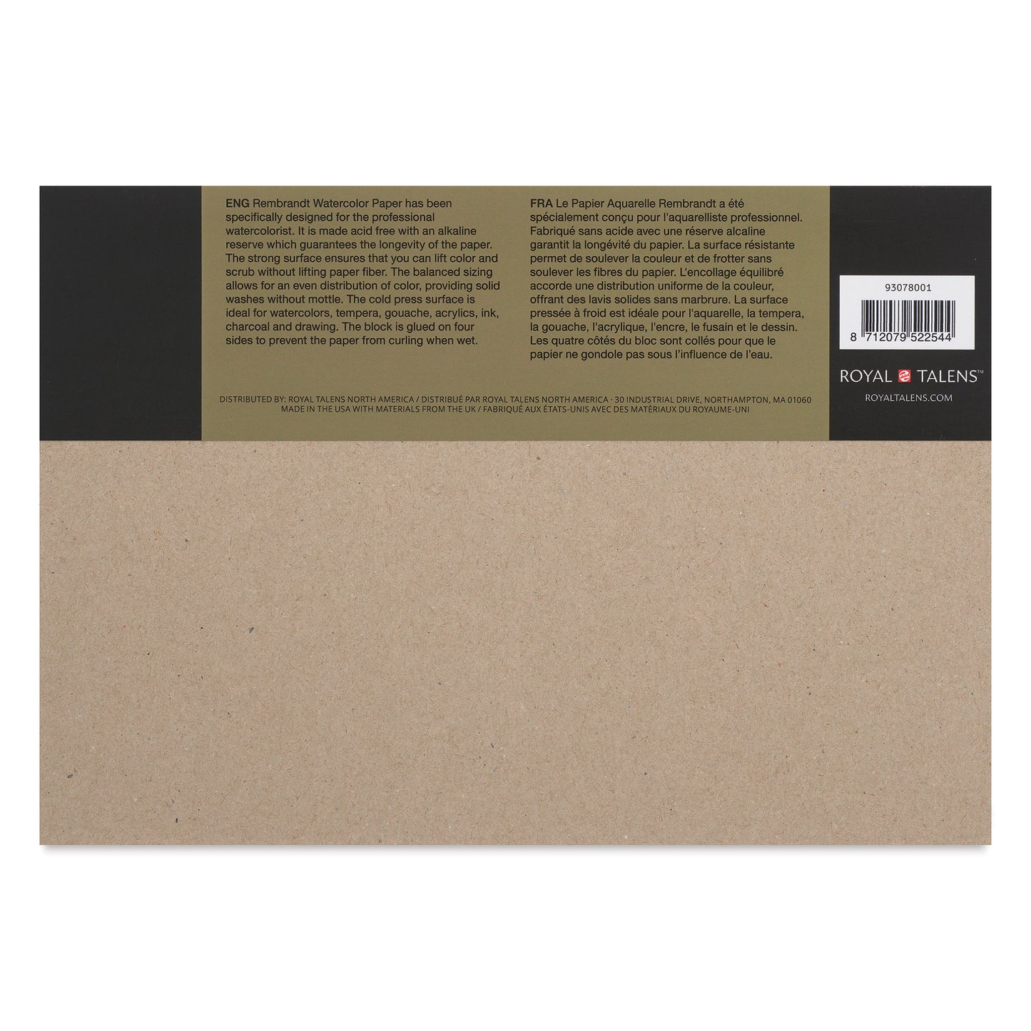 Rembrandt 100% Cotton Watercolor Paper Block - 7" x 10", 140 lb, 20 Sheets
