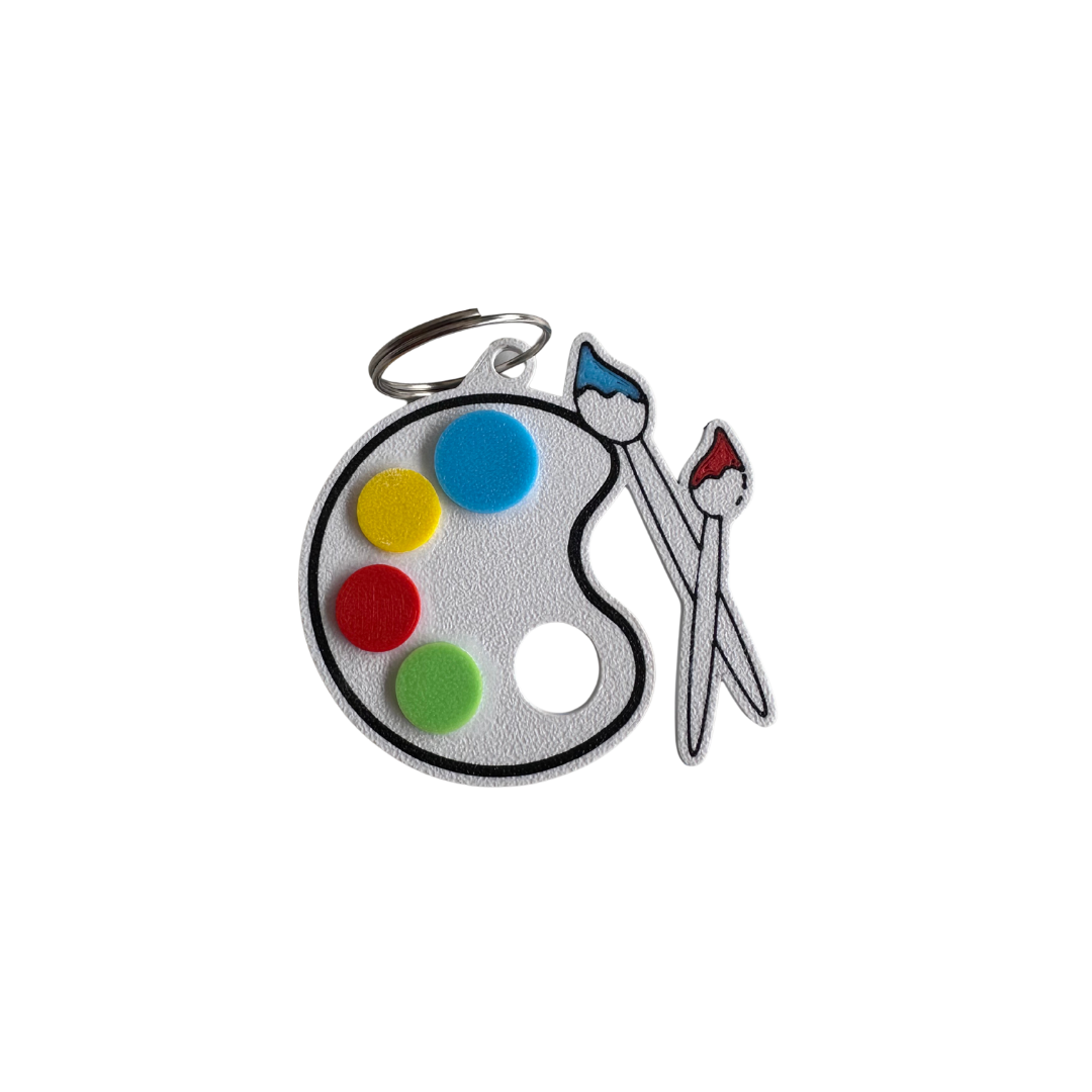 🎨 Llavero Paleta y Pinceles para Artistas - EOS 3D