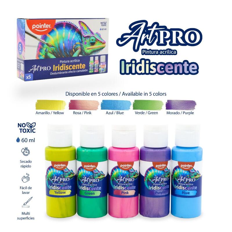 Pointer Pintura Acrílica Camaleón 5 colores