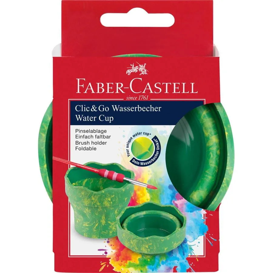 Faber Castell - Vaso plegable para el agua Clic&Go verde marble