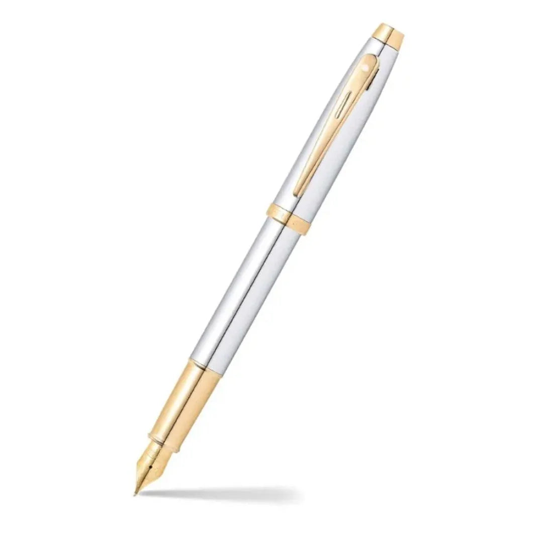 Pluma Fuente Sheaffer 100 Punta Media Cromo Dorado