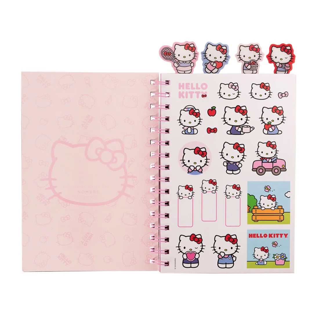 HELLO KITTY - CUADERNO CON ESPIRAL SEPARADORES 8x6