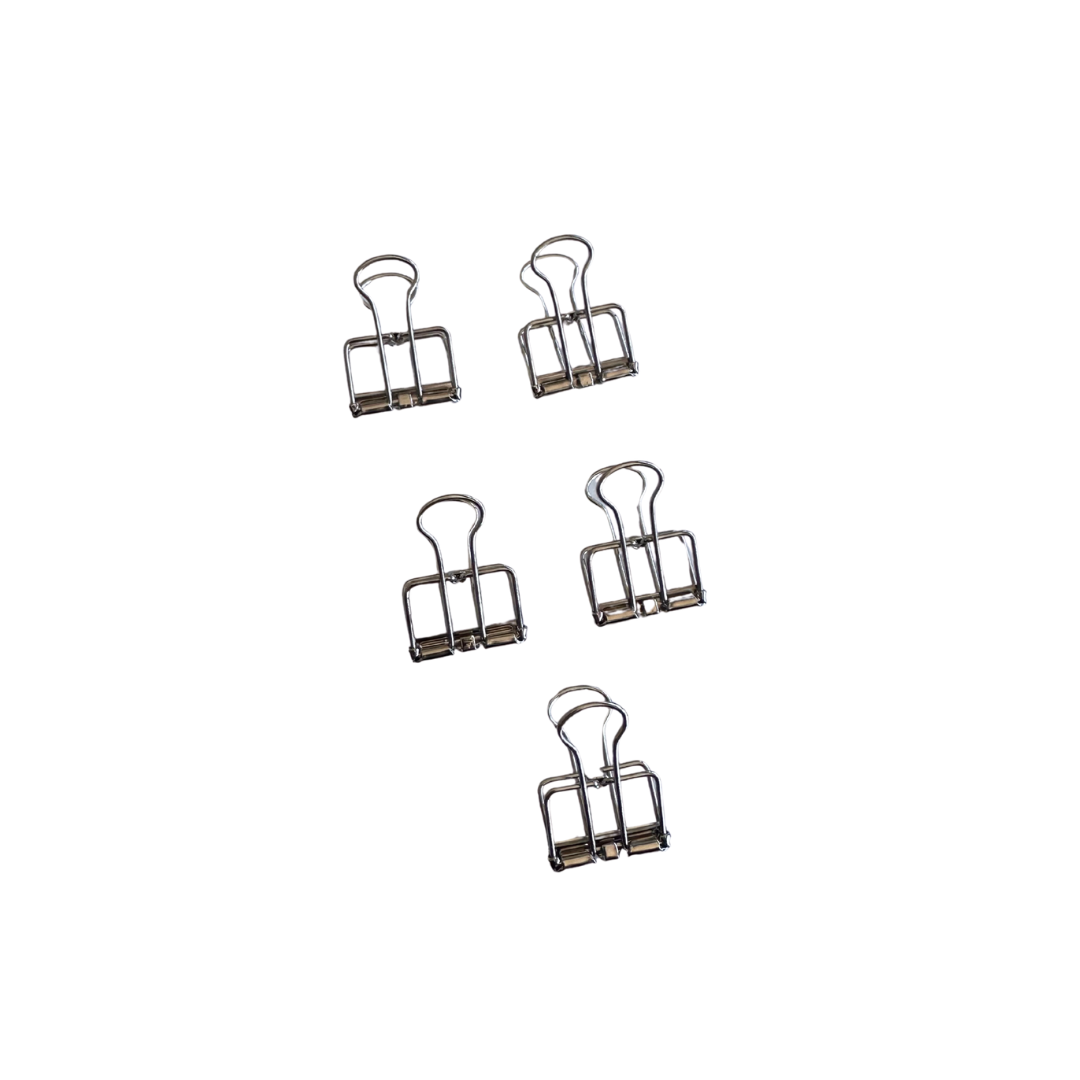 5 Clips de alambre metálico mini de 1.2 pulgadas - Plateado