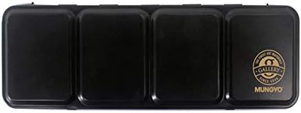 RESERVA - Mungyo Juego de acuarelas profesionales de tamaño medio sartén en estuche de lata/paleta de mezcla integral en la tapa (24 colores)