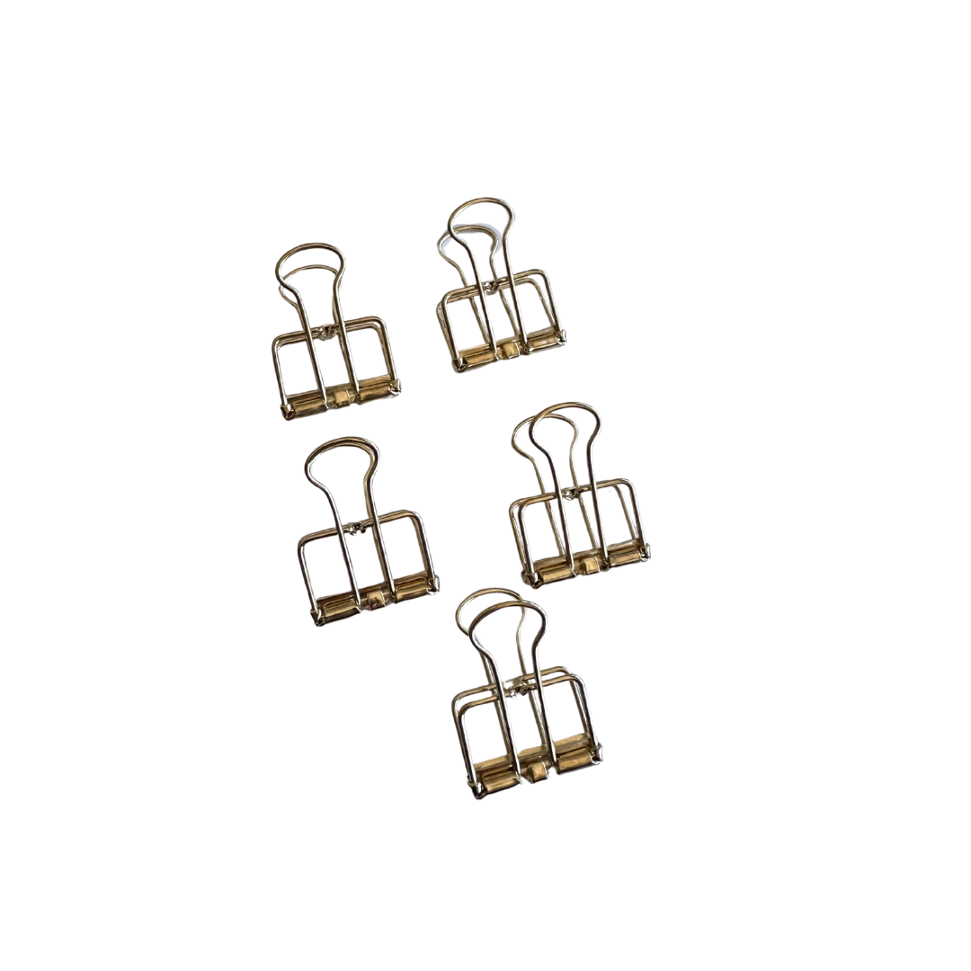 5 Clips de alambre metálico mini de 1.2 pulgadas - Dorado