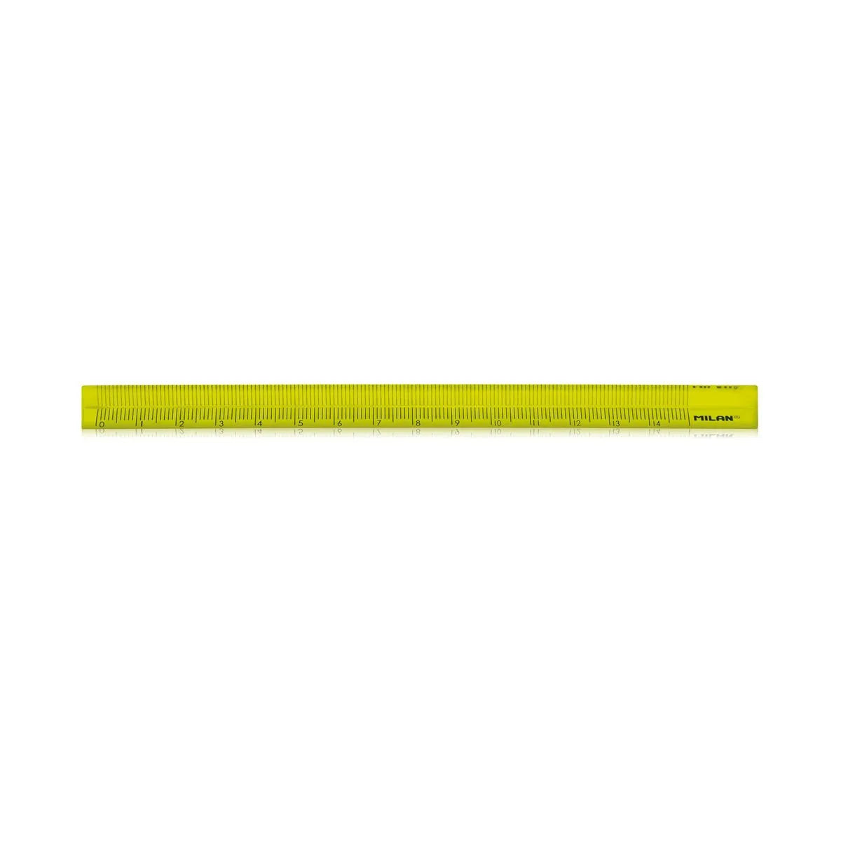 Milan - Regla 15 Centímetros - Triangular - Amarillo neón - 1 Unidad