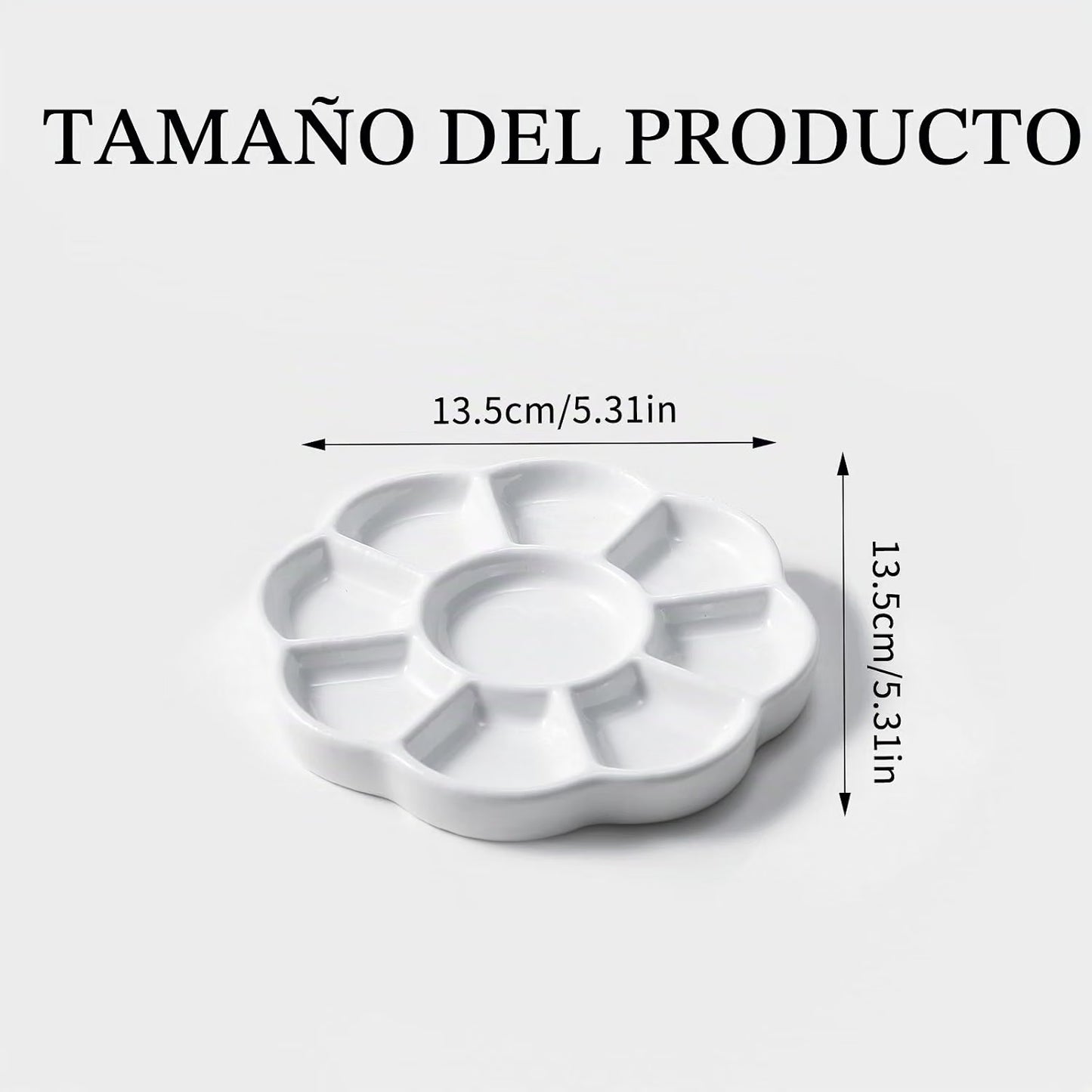 RESERVA - Paleta de acuarela de porcelana de 5 pulgadas, paleta de pintura de artista de cerámica con bandeja de mezcla para proyectos de pintura y manualidades