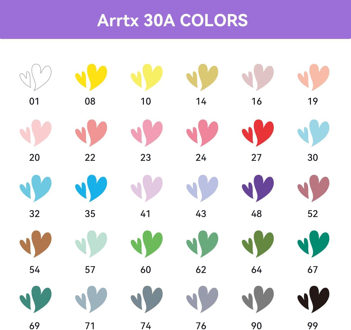 Arrtx - Marcadores de pintura acrílica 30A, marcadores acrílicos con punta de pincel para pintar rocas, madera, cerámica, vidrio, lienzo, metal, plástico, tela, piedra y proyectos de bricolaje