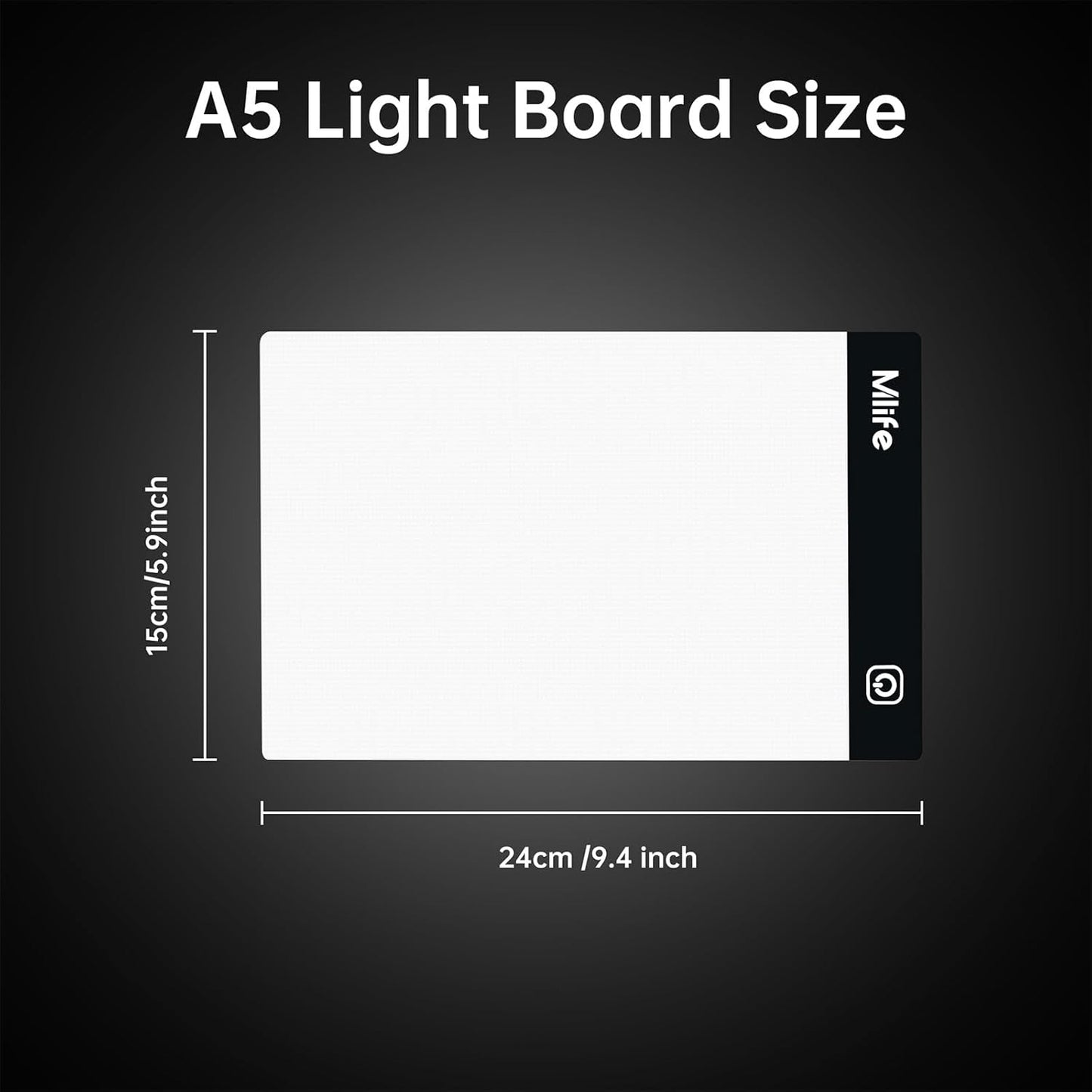 Tablero de luz A5 Caja de luz para trazar, mesa de luz LED para pintura de arte de diamante, almohadilla de luz ultrafina alimentada por USB para bocetos