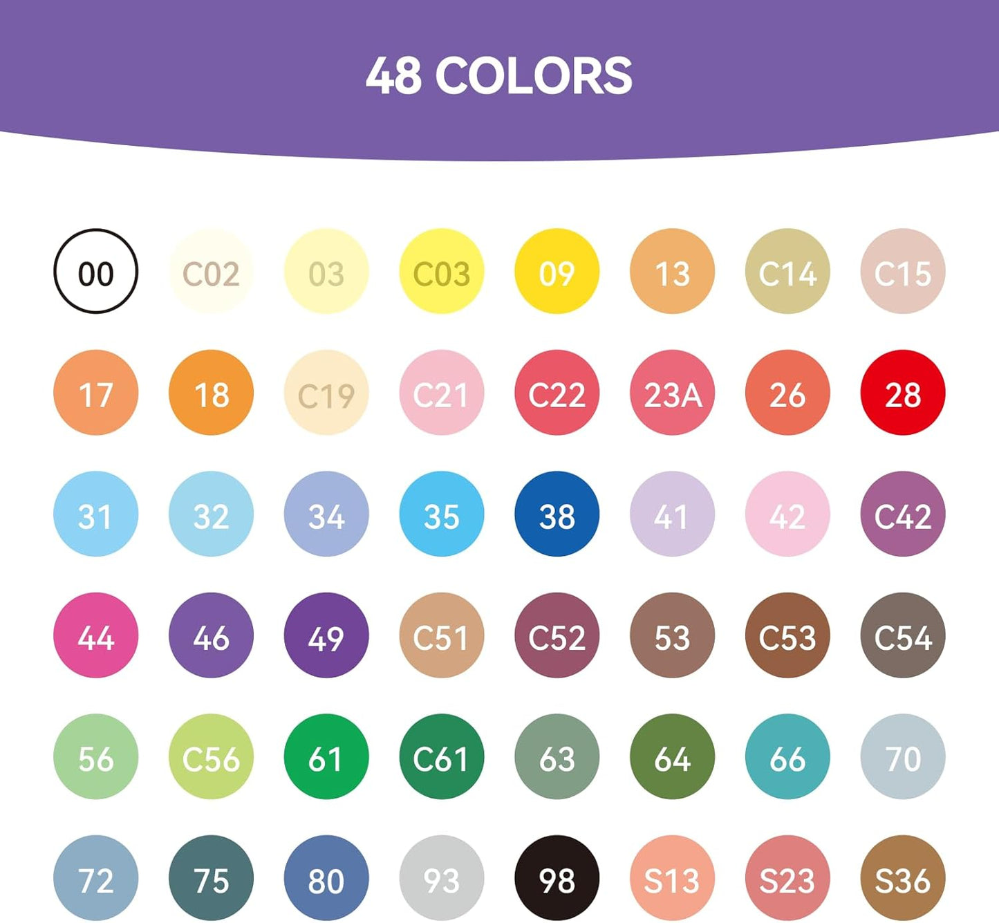 Arrtx - Marcadores acrílicos de 48 colores (110F) , punta de pincel para pintar rocas, vidrio, piedra, madera, cerámica, tela, proyectos de bricolaje y suministros de arte