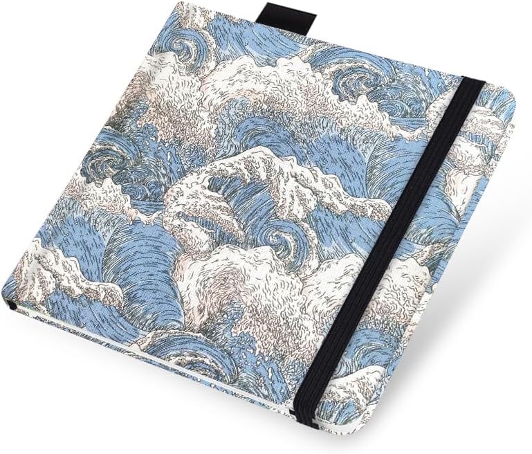 Cuaderno de bocetos de acuarela, cuaderno cuadrado portátil de tela de 5 x 5 pulgadas, 20 hojas de papel de dibujo texturizado de acuarela, cuaderno de bocetos de papel de arte de 10.58 oz/m². Ola