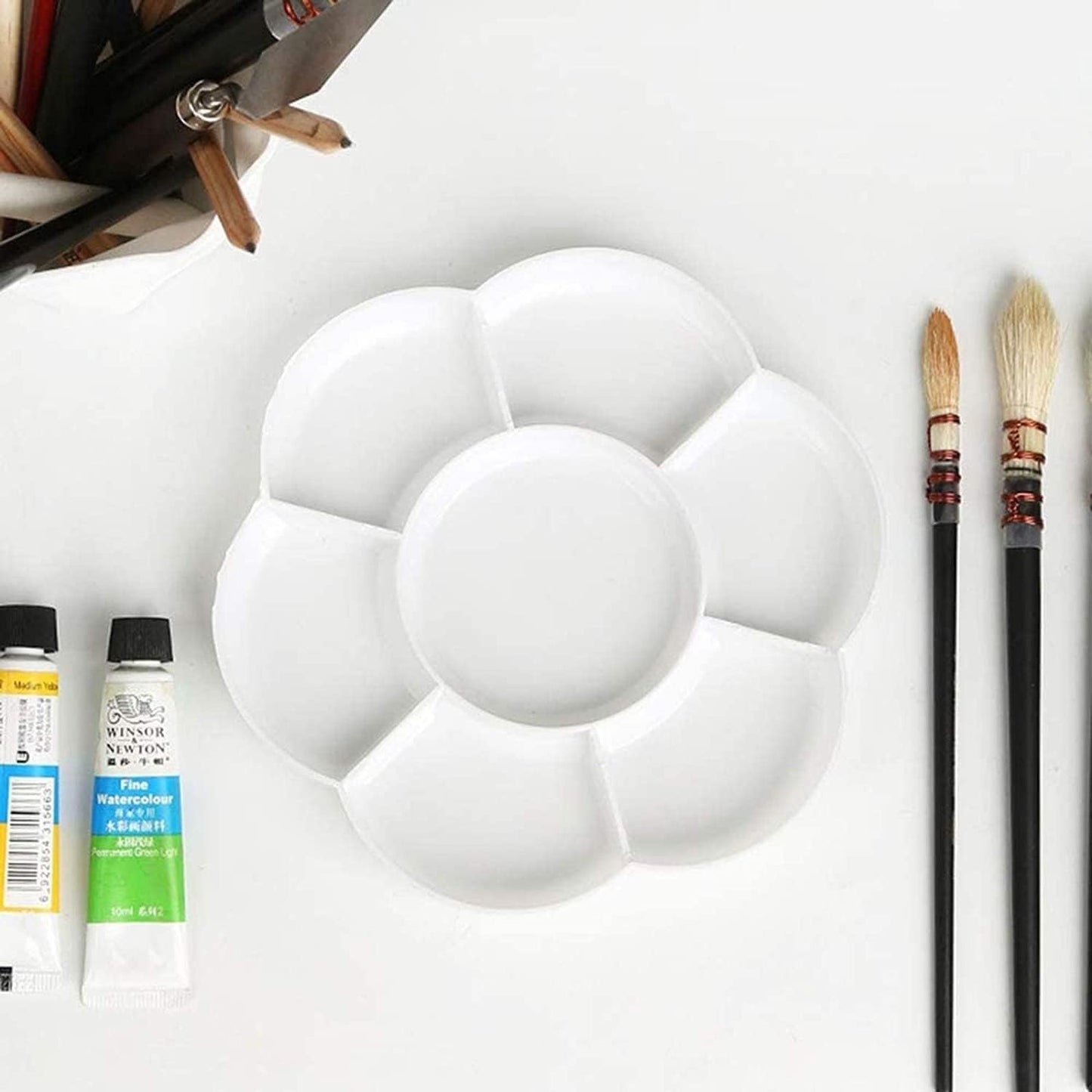 Paleta de Pintura de plástico en Forma de Flor Mezclador de Bandeja de Mezcla de Colores Herramienta de Arte KEEPLIVINGFASTER