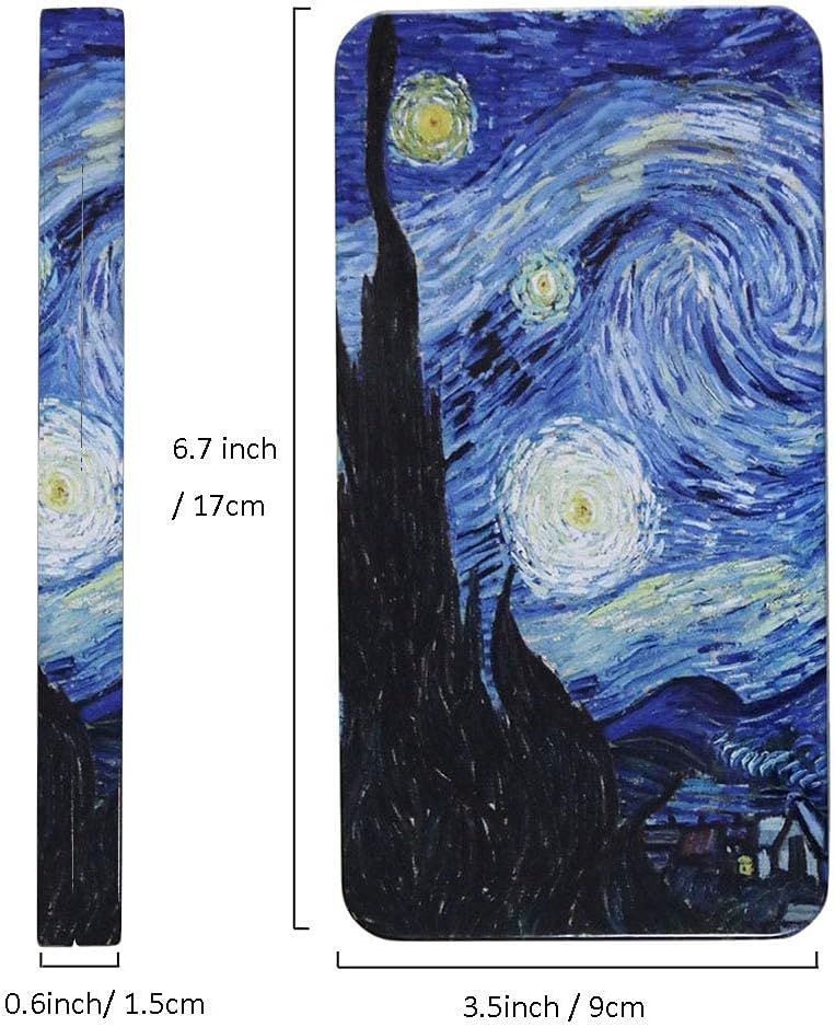 Vincent Van Gosh - Paleta de pintura vacía de latas de acuarela con 40 piezas de medias bandejas vacías que llevan cuadrados magnéticos, noche estrellada KEEPLIVINGFASTER