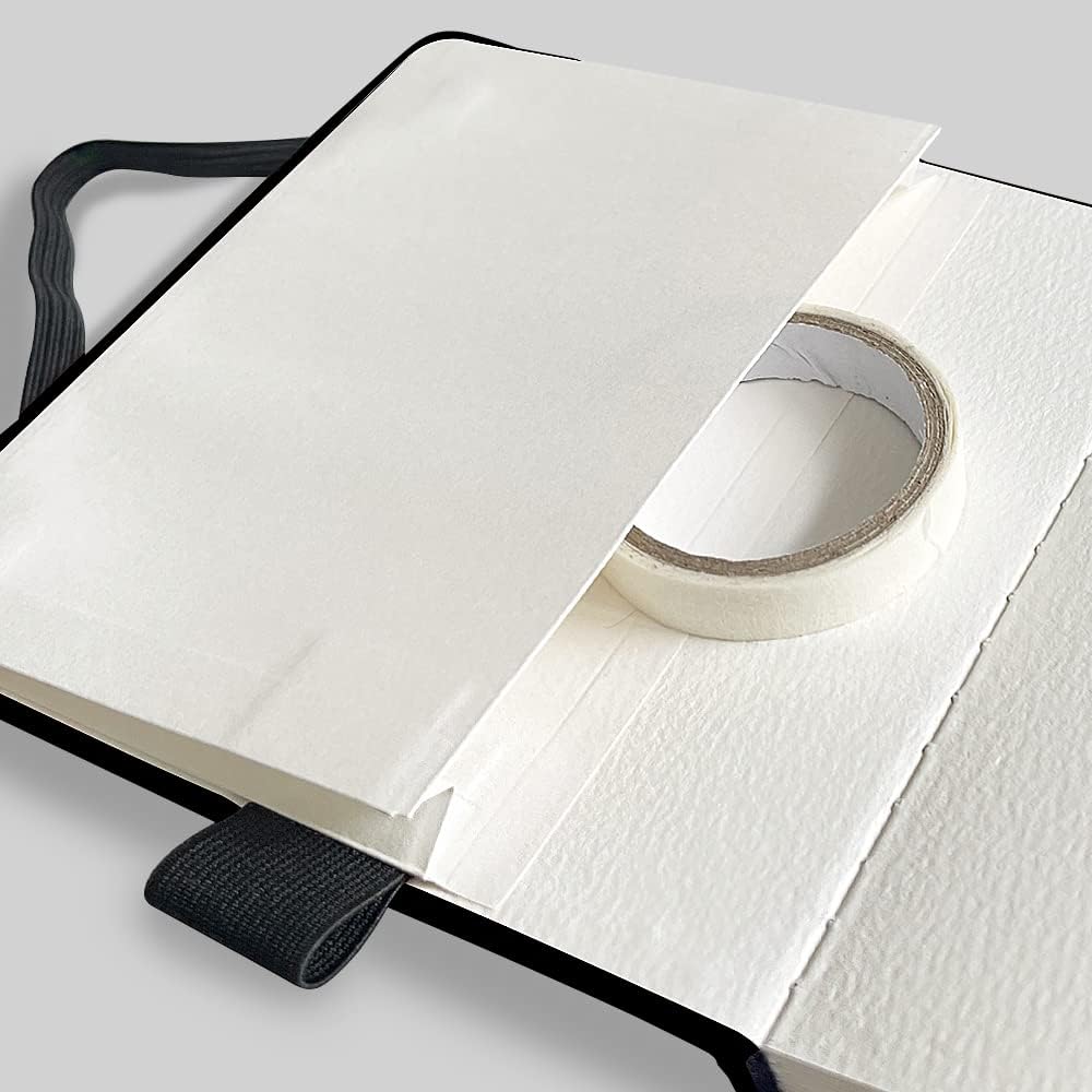 Cuaderno de bocetos de acuarela, cuaderno cuadrado portátil de tela de 5 x 5 pulgadas, 20 hojas de papel de dibujo texturizado de acuarela, cuaderno de bocetos de papel de arte de 300 GSM, flor