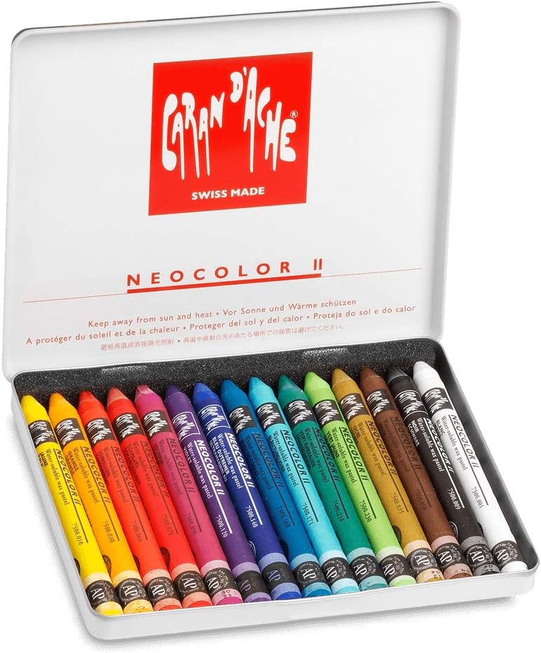 Caran d 'Ache Classic Neocolor II, juego de pasteles solubles en agua, 15 colores