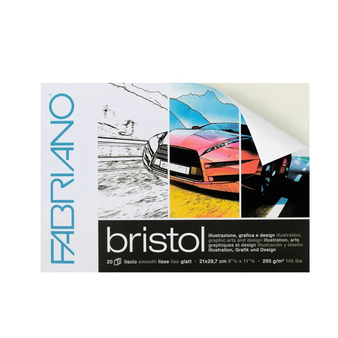 FABRIANO - BLOCK BRISTOL 20H 250G 8.5X11.75"
