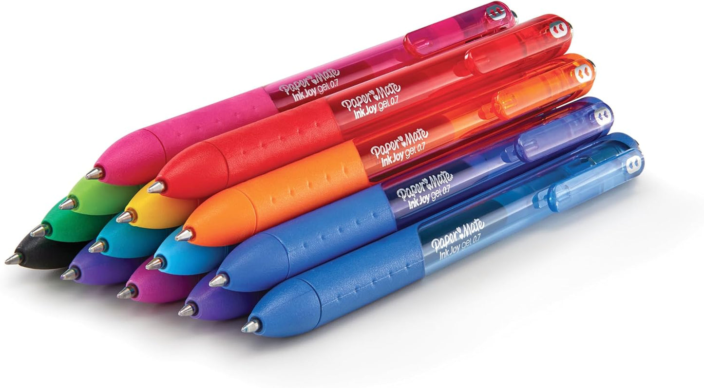 Paper Mate - Bolígrafos de gel InkJoy, punta media, surtidos, 10 unidades