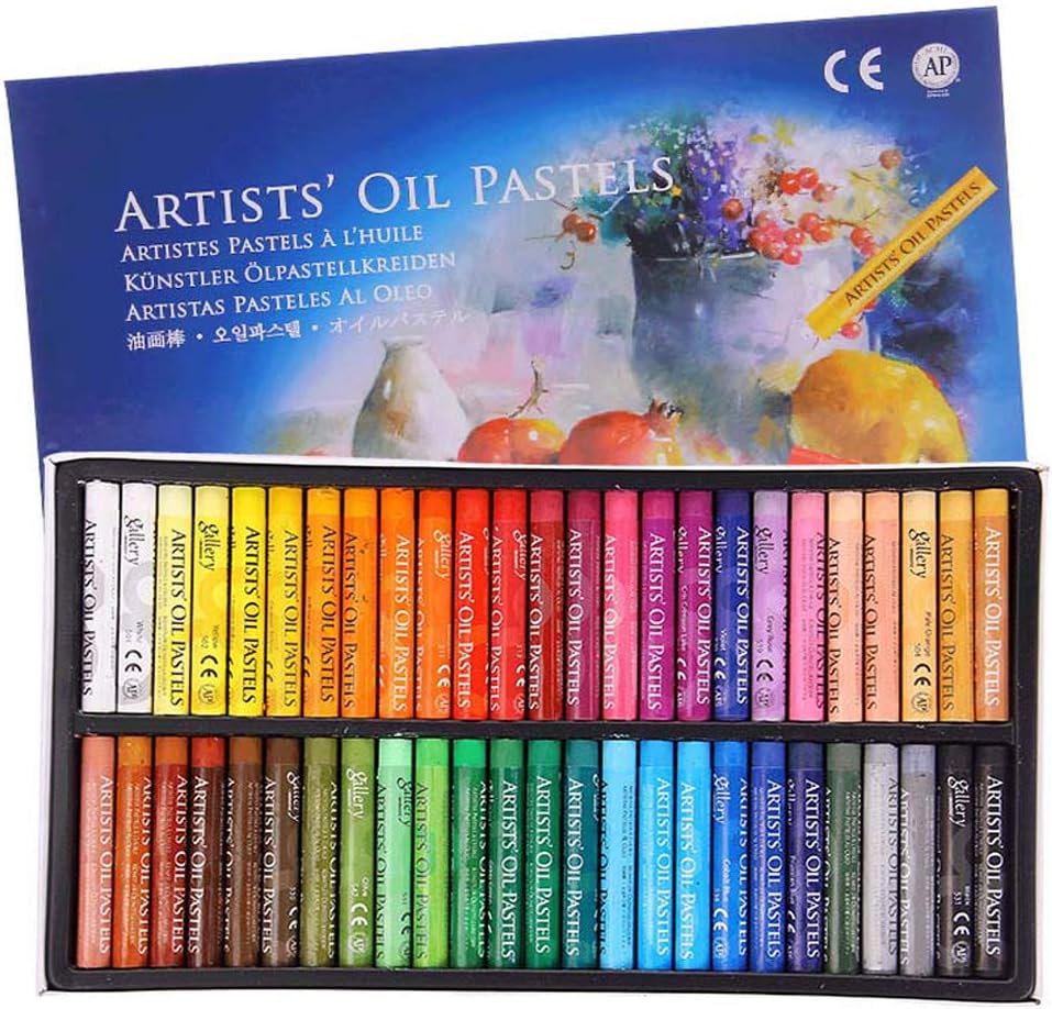 Mungyo - juego de pinturas al óleo pastel, pintura profesional, dibujo suave, grafiti, crayones lavables, redondos, no tóxicos, para artistas, niños, estudiantes, principiantes (50 colores)