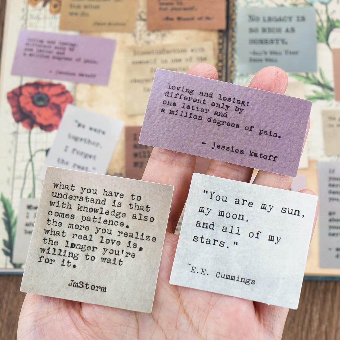 60 calcomanías motivacionales de estilo retro no repetitivo, estilo máquina de escribir, calcomanías inspiradoras vintage para diario, palabras famosas, álbumes de recortes para planificador KEEPLIVINGFASTER