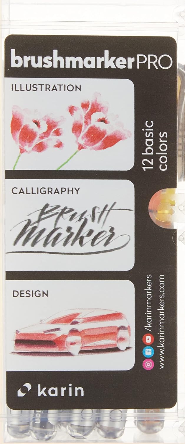 Karin Brushmarker PRO - Juego de 12 colores básicos KEEPLIVINGFASTER