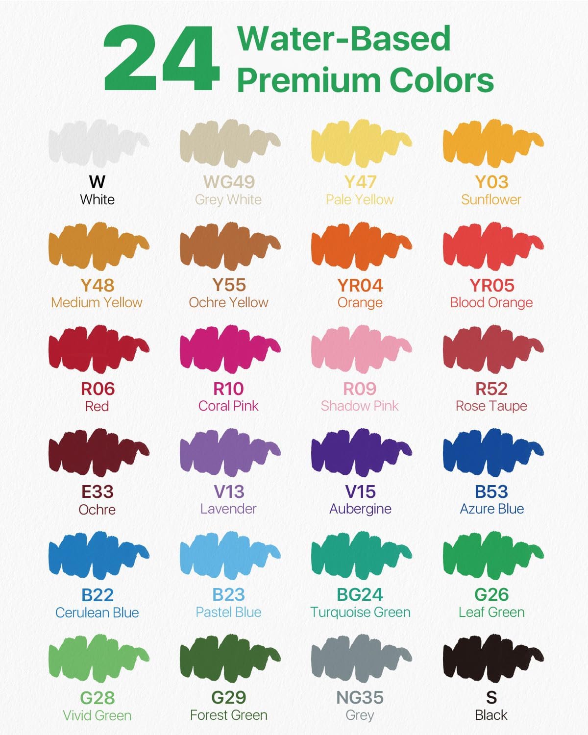 JusArt Marcadores de pintura acrílica, punta de pincel de 24 colores, marcadores a base de agua que no se corren con sistema automático de control de tinta, bolígrafos de pintura acrílica impermeables
