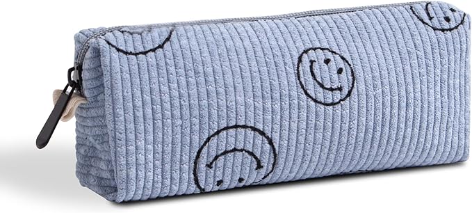 Estuche para lápices de sonrisa para oficina, universidad, escuela, gran almacenamiento, bolsa de alta capacidad