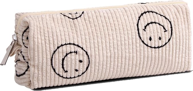 Estuche para lápices de sonrisa para oficina, universidad, escuela, gran almacenamiento, bolsa de alta capacidad