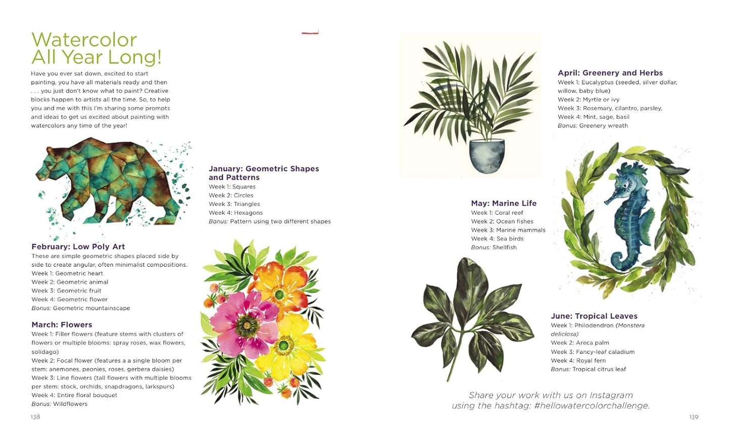 LIBRO EN INGLÉS Hello, Watercolor!: Creative Techniques and Inspiring Projects for the Beginning Artist - An Art Instruction & Watercolor Book
