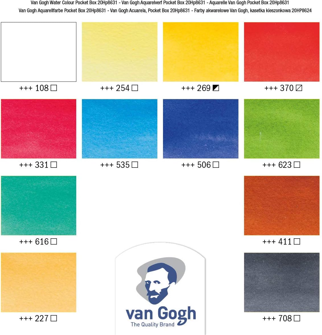 Van Gogh - Pocket Box 12 acuarelas y 1 pincel