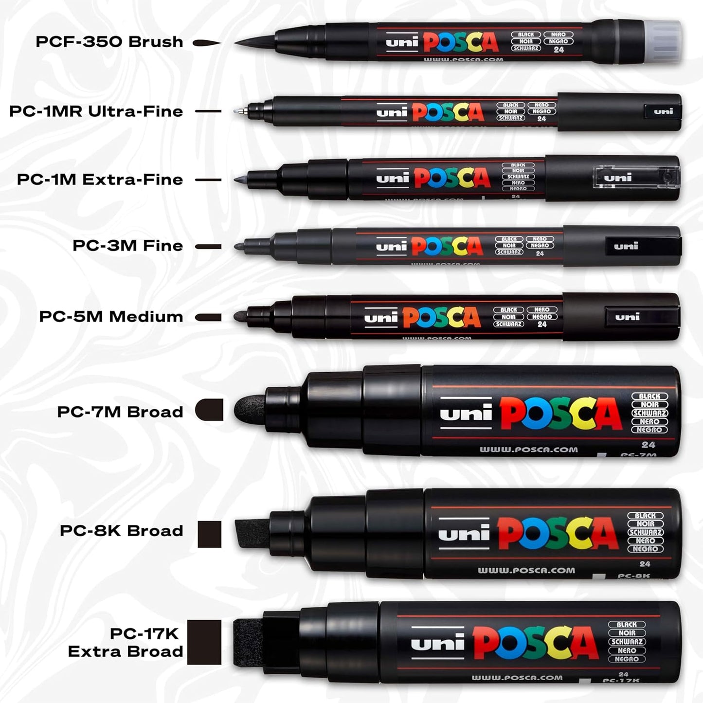 Posca Rotulador de pintura - punta media - juego de 15 KEEPLIVINGFASTER