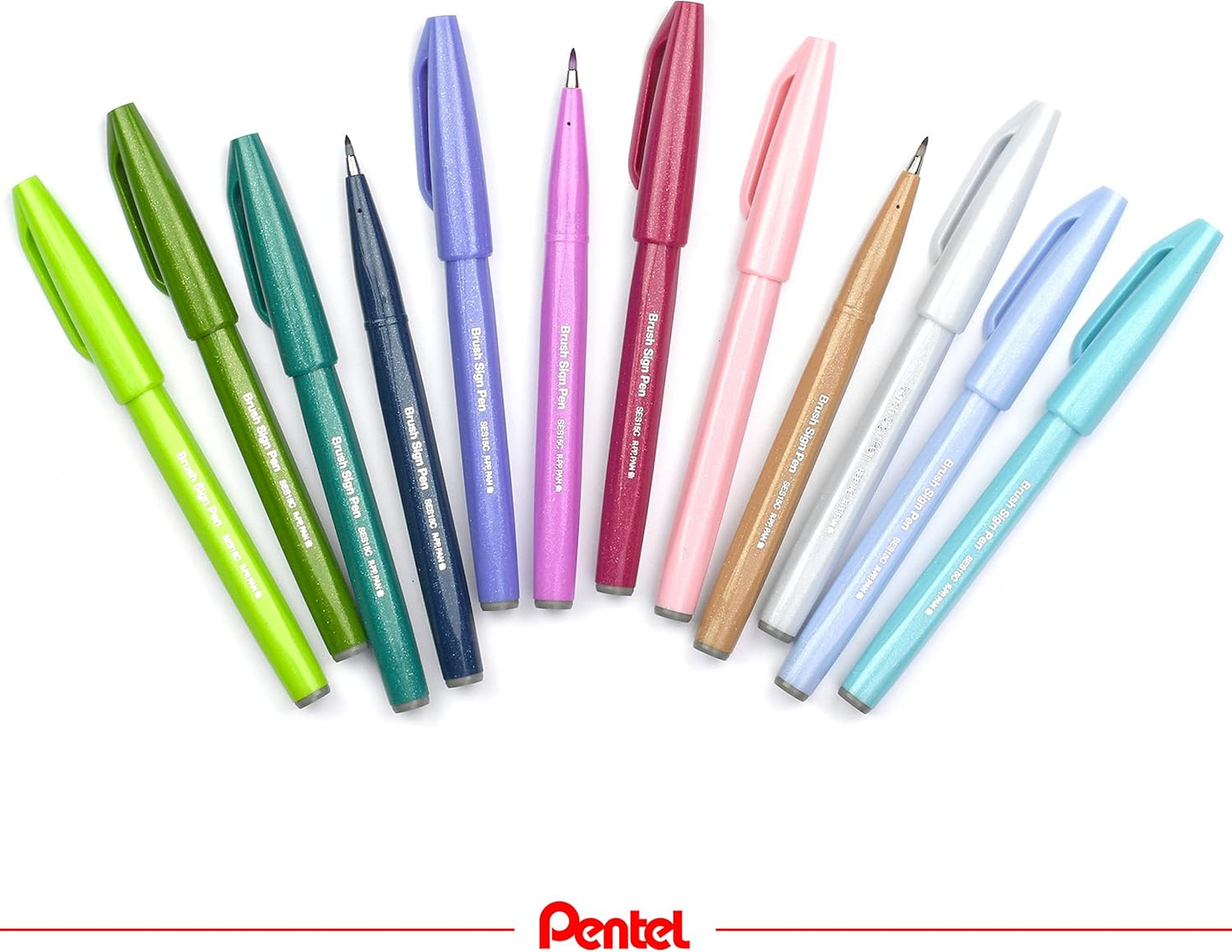 Pentel Pluma de signo pincel colores pastel - Punta de pincel - Punta de fibra