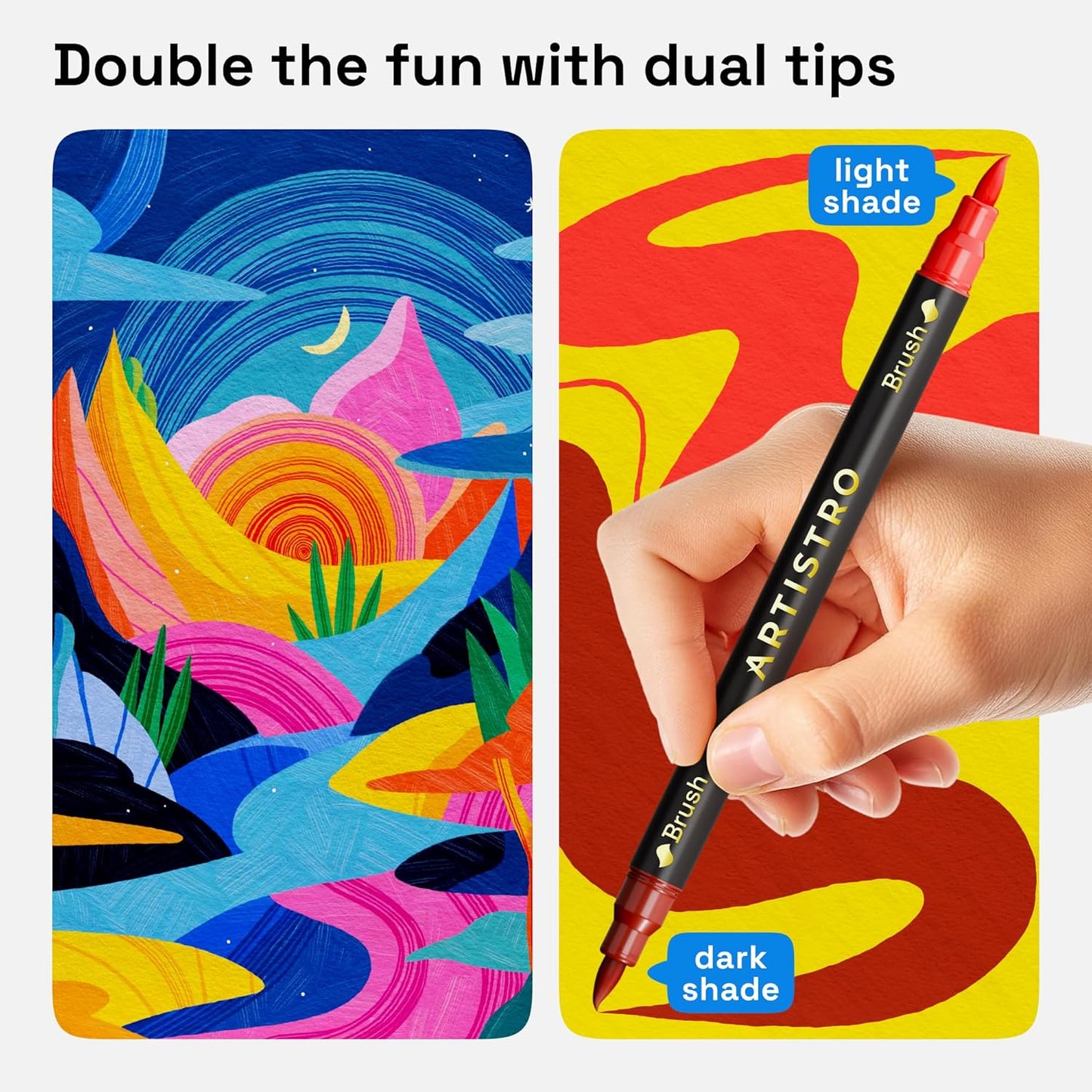 Marcadores de pintura - Bolígrafos acrílicos para rocas, vidrio, tela, bricolaje - Suministros de arte - 36 marcadores de punta de pincel doble