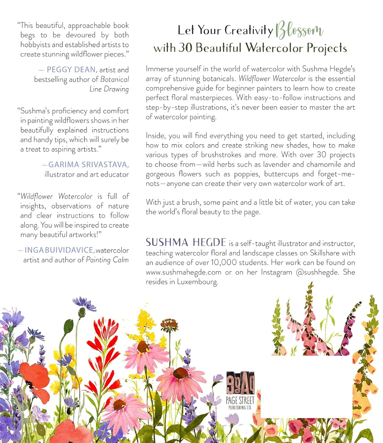LIBRO EN INGLÉS - Acuarela de flores silvestres: la guía para principiantes para pintar hermosas flores
