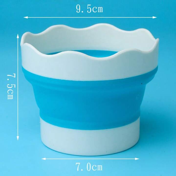 Vaso Plegable De Silicona Para Pinceles De Arte, Cubo De Lavado Para Limpiar Y Enjuagar Pinceles, Compacto Y Portátil
