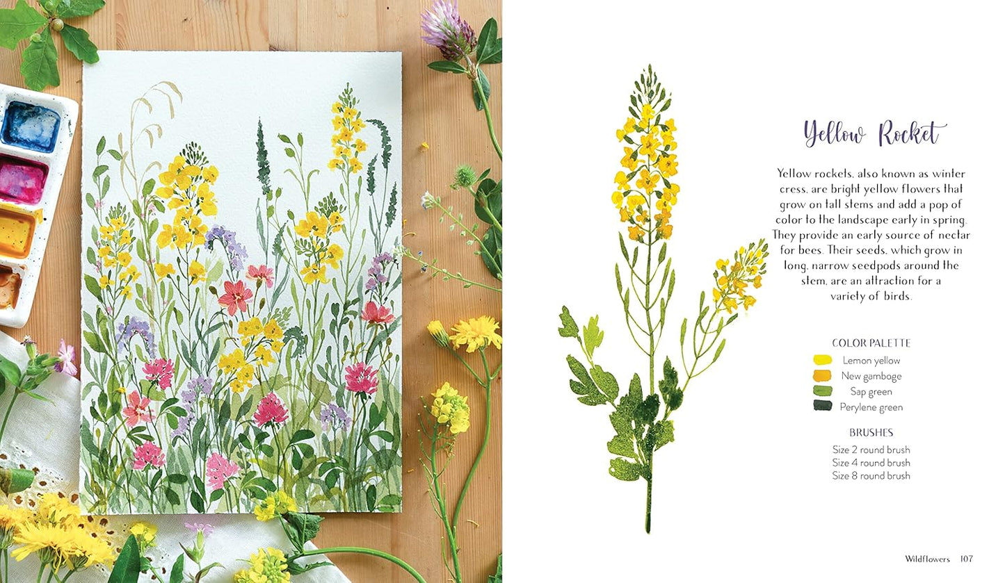 LIBRO EN INGLÉS - Acuarela de flores silvestres: la guía para principiantes para pintar hermosas flores