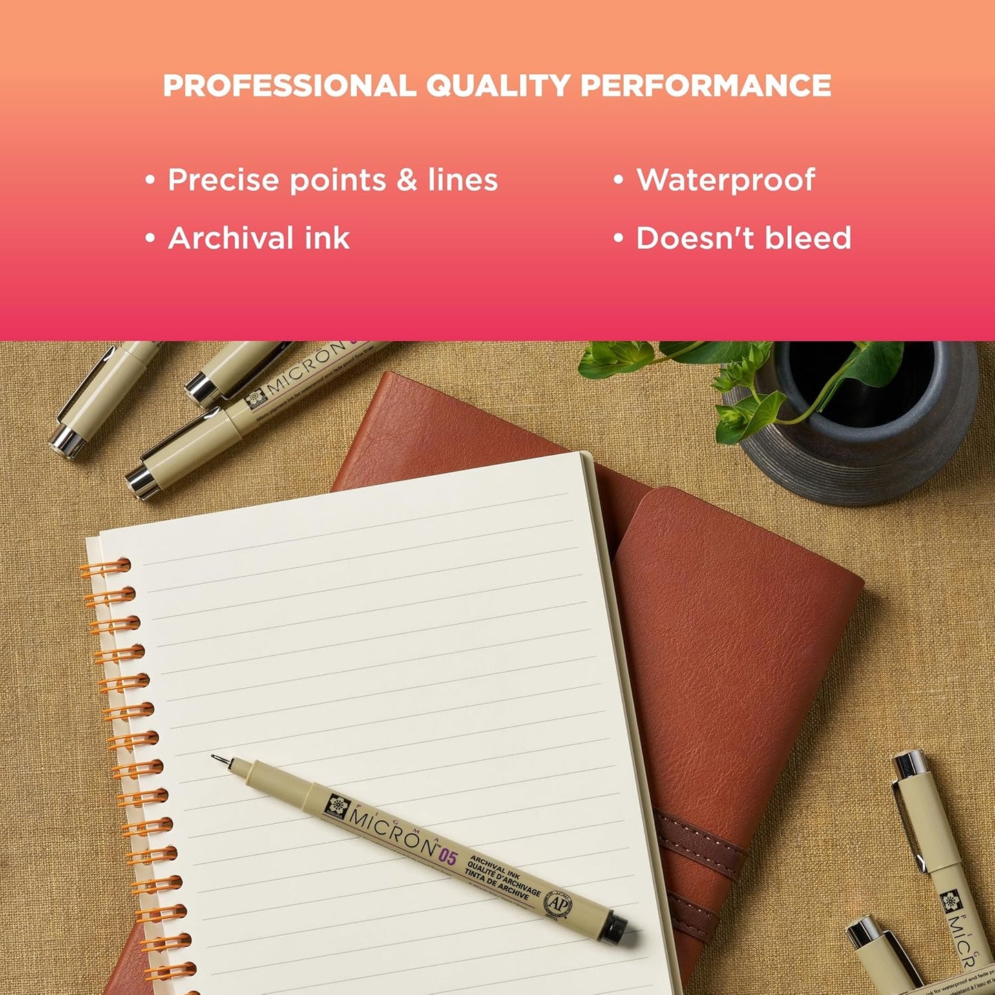 SAKURA Pigma Micron Fineliner - Bolígrafos de tinta negra Archival - Bolígrafos para escribir, dibujar o escribir en diario, varios tamaños de punta, paquete de 6 KEEPLIVINGFASTER