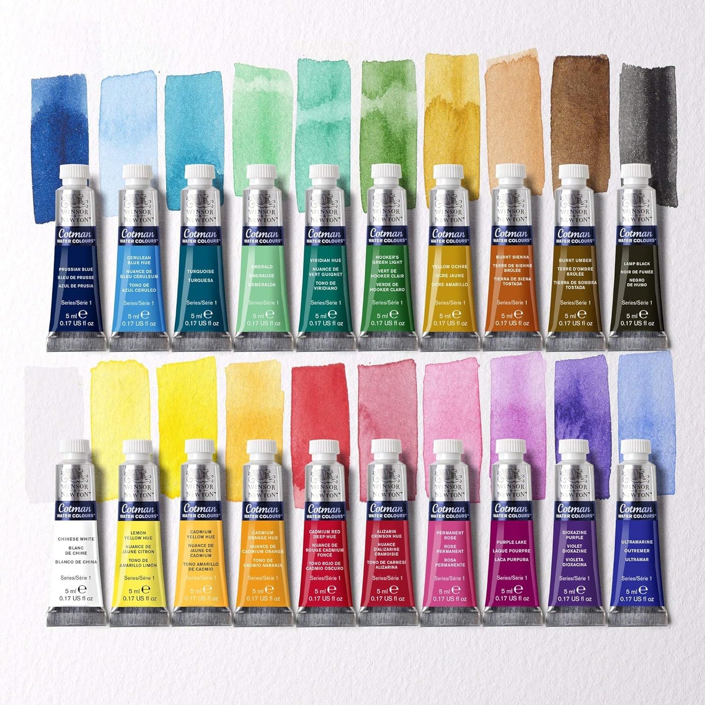 Winsor & Newton Cotman - Juego de pintura de acuarela, 20 colores, tubos de 0.17 onzas líquidas Winsor & Newton