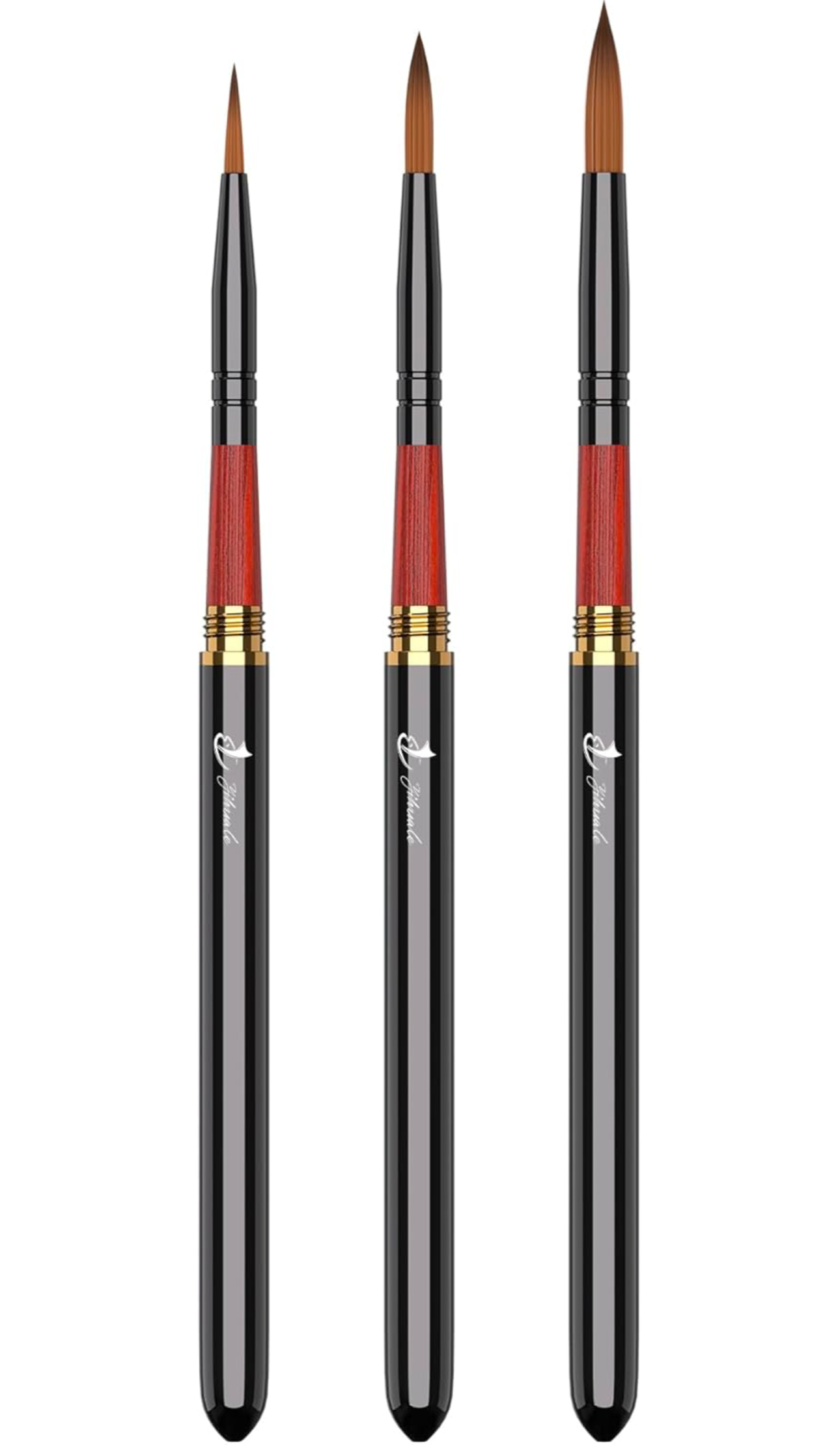 Pinceles de viaje para acuarela, 3 piezas, pinceles de pintura para artistas de viaje, juego de acuarela portátil desmontable, pinceles de pintura perfectos para acuarela, acrílicos, pintura