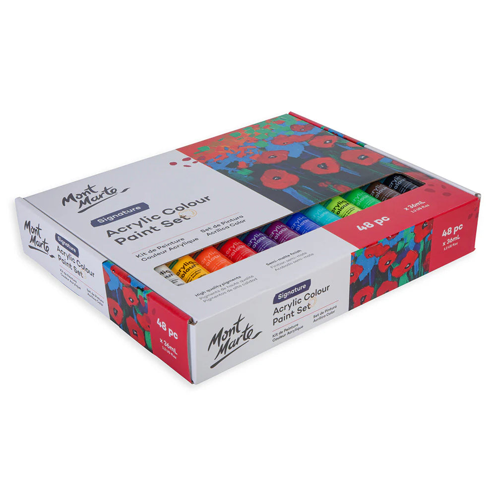 Mont Marte Set de pintura acrílica Signature, 48 unidades x 36 ml