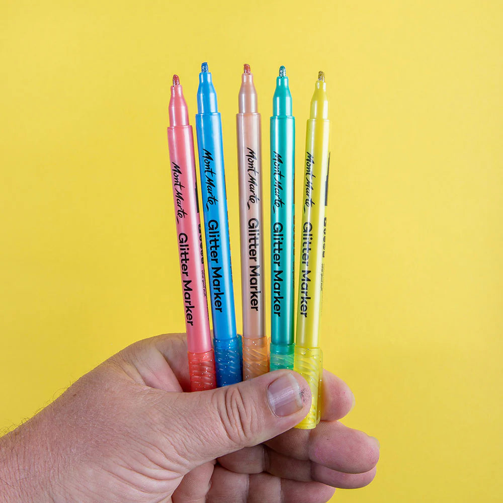 Mont Marte - Marcadores con purpurina Signature, 5 unidades