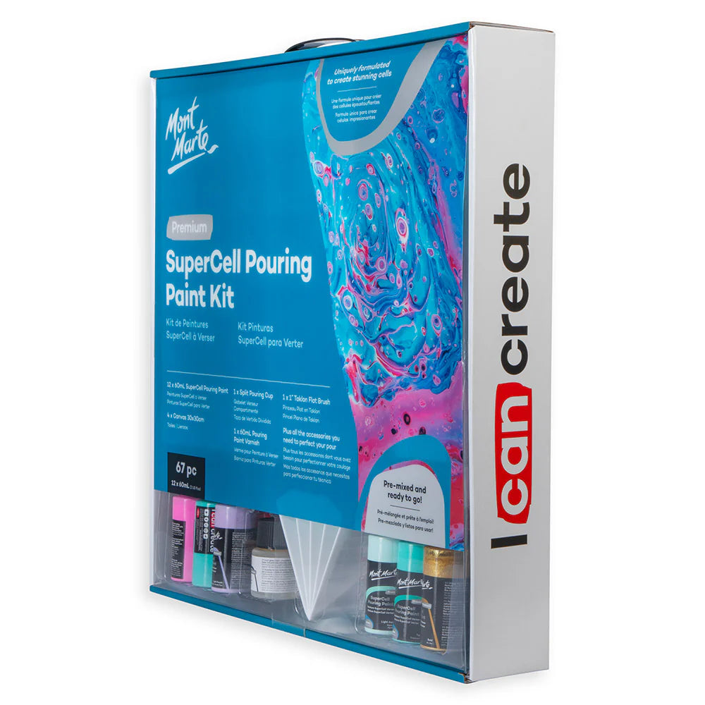 Mont Marte Exclusivo - Kit de pintura vertida SuperCell Premium de 67 piezas