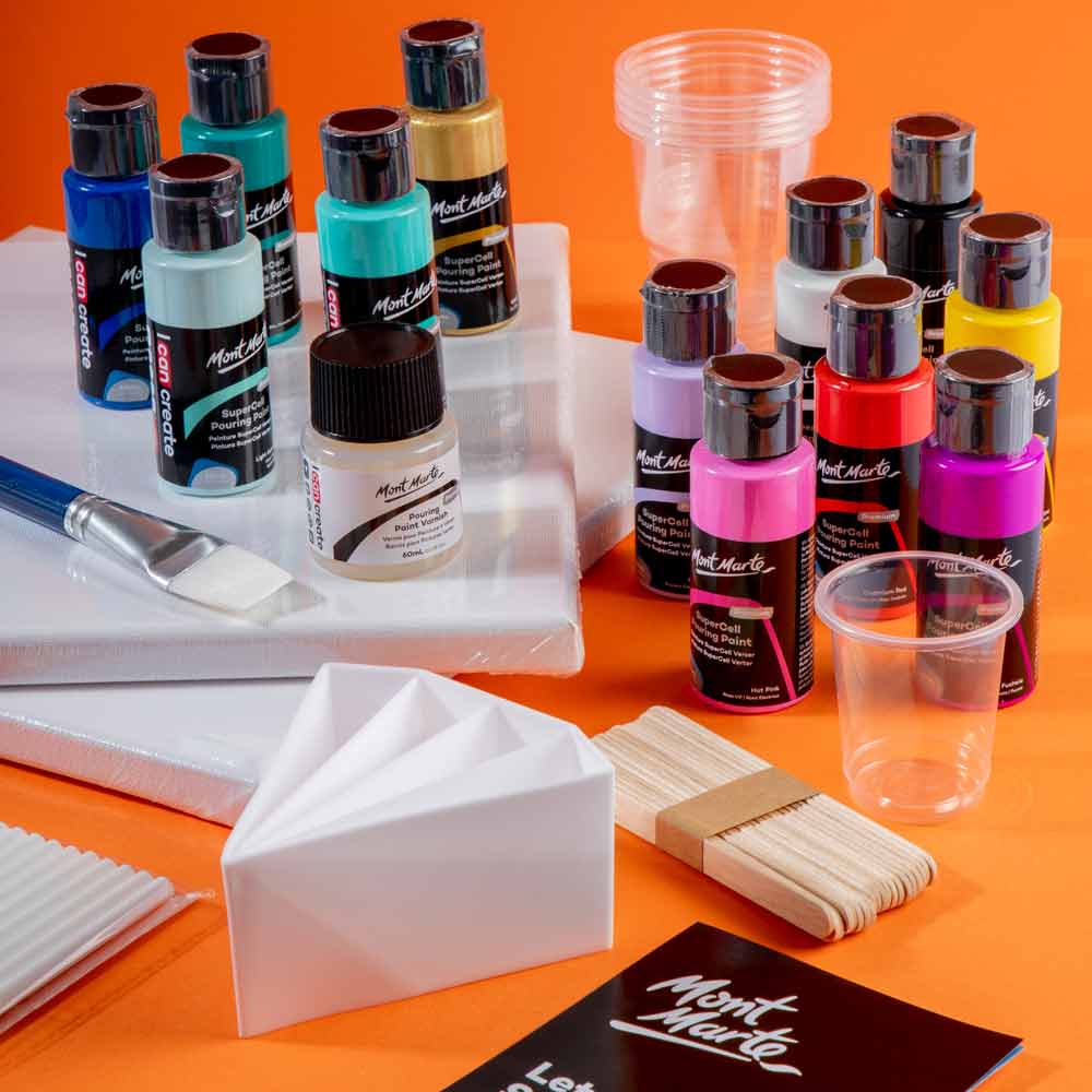 Mont Marte Exclusivo - Kit de pintura vertida SuperCell Premium de 67 piezas