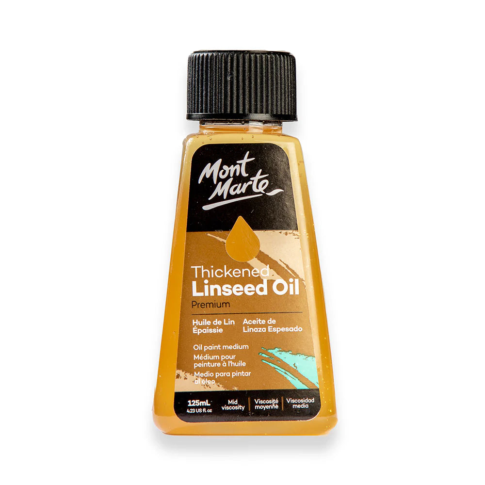 Mont Marte - Aceite de linaza espesado premium 125 ml (4,23 onzas líquidas)