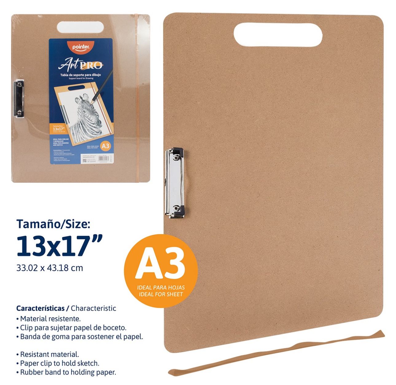 Pointer - Tabla de soporte para dibujo tamaño A3