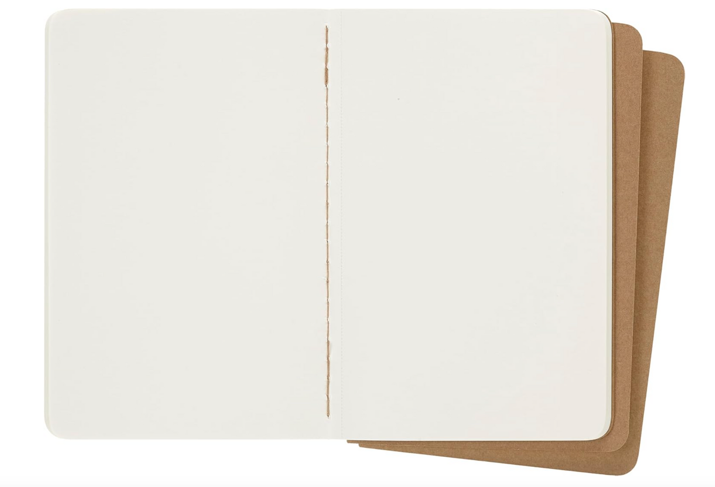Moleskine Cahier - Cuaderno de tapa suave, tamaño de bolsillo (3.5 x 5.5 pulgadas), hojas en blanco, tapa marrón Kraft, 64 páginas (juego de 3)