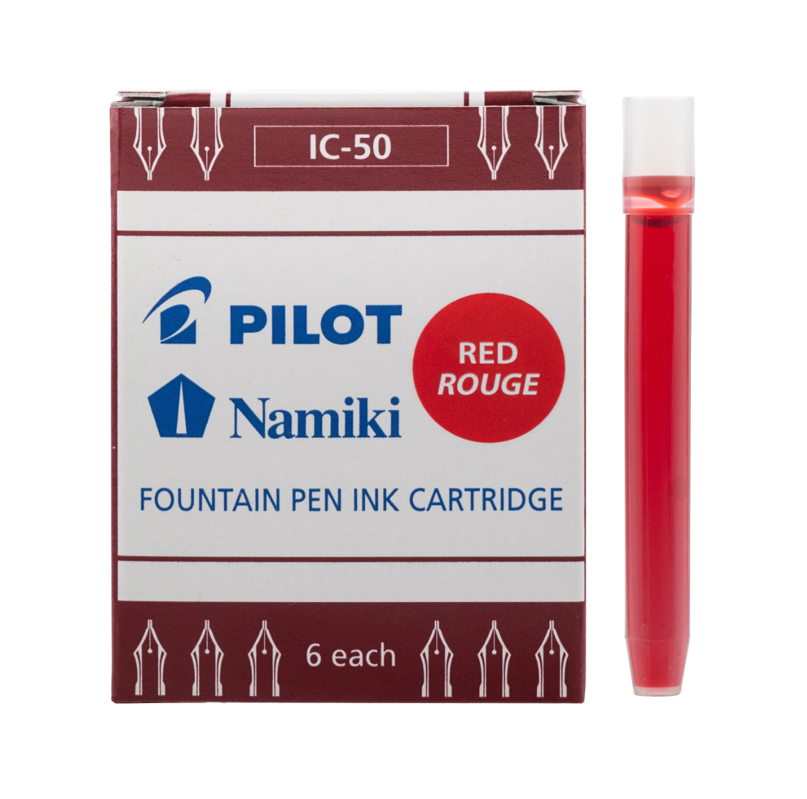Pilot - Cartuchos de tinta para pluma estilográfica Signature - Tinta color rojo