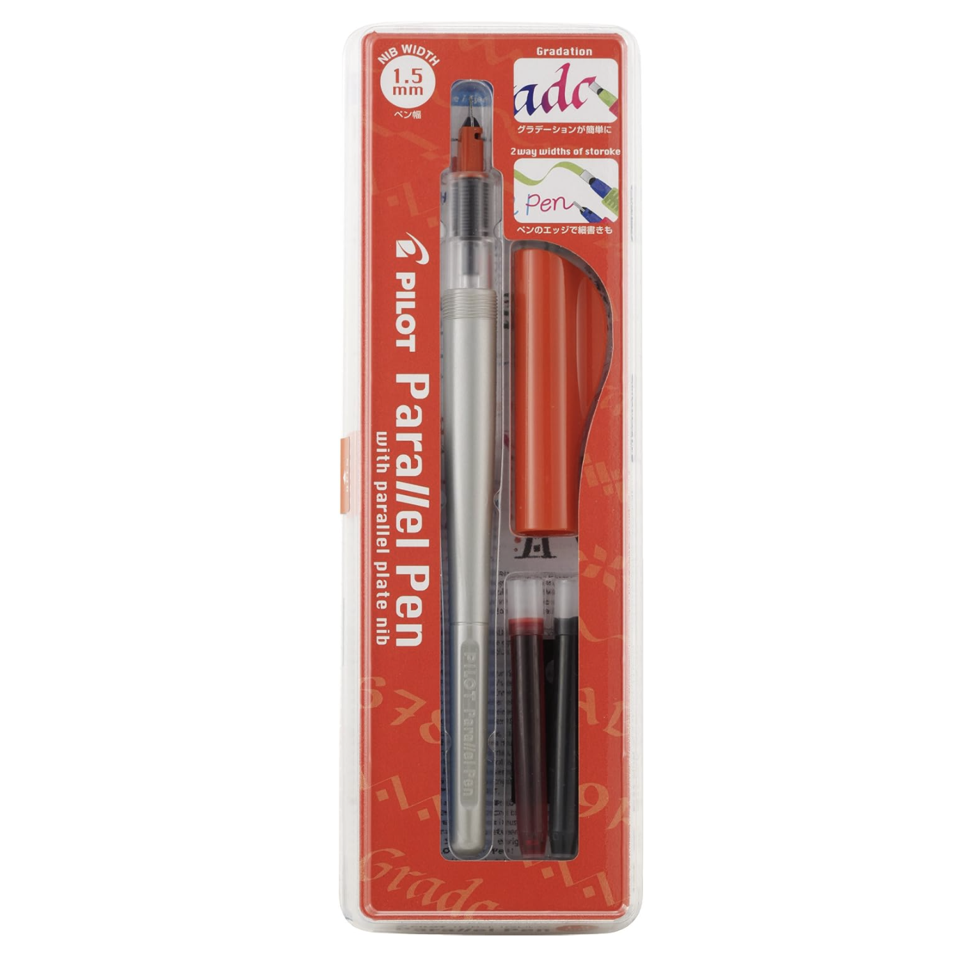 Pilot Parallel Pen Juego de bolígrafo para caligrafía de 2 colores, Rojo/Azul - 1.5mm