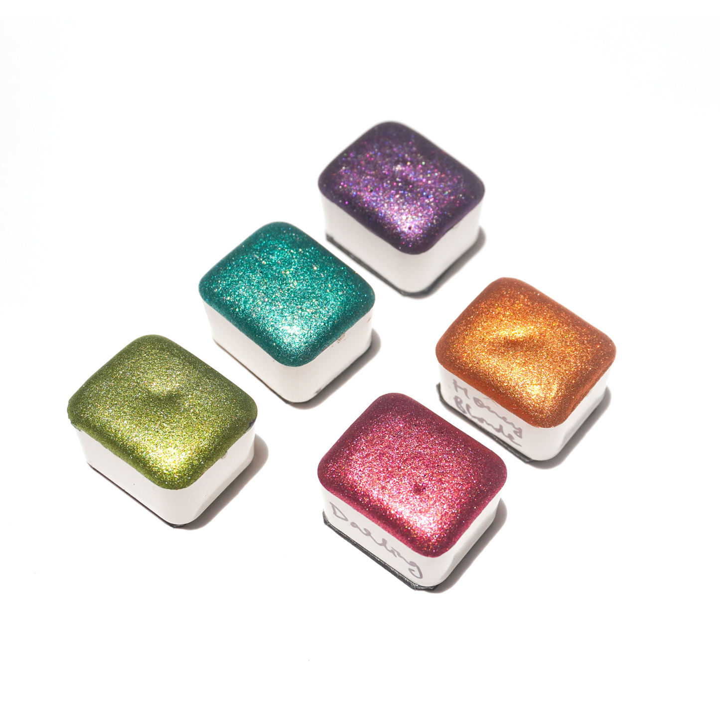 TheoryTheShop - Set FAIRY DUST de acuarelas artesanales súper brillantes HALF PAN (5)