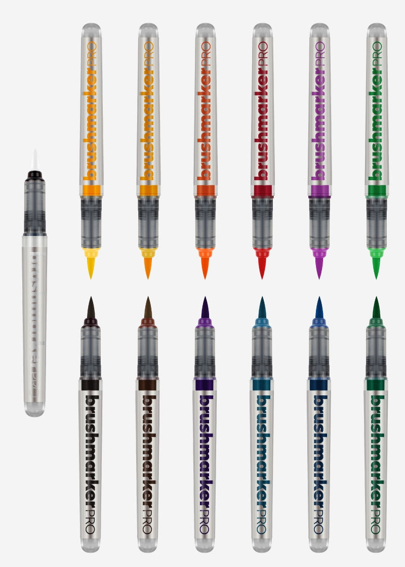 KARIN MARKERS - Realbrush PRO 12 pcs. Set "11 Basic Colous+Blender" KEEPLIVINGFASTER